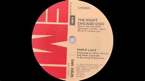 the night chicago died youtube|the night chicago died stereo.